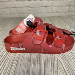 Ohio State Buckeyes Foam Sandals 2 Strap w/Buckle Women’s Small 5-6 Scarlet New